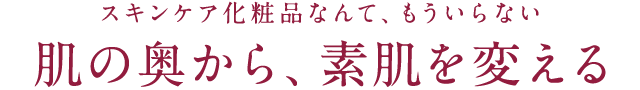 スキンケア化粧品なんて、もういらない肌の奥から、素肌を変える